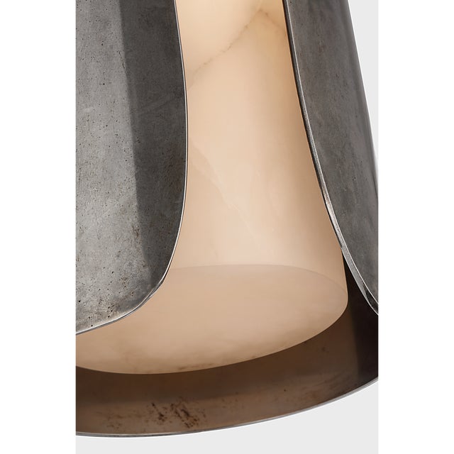 Armise 18" Sconce in Mottled Pewter with Alabaster Designer: Anne-Marie Barton Finish: Mottled Pewter Height: 18" Width:...