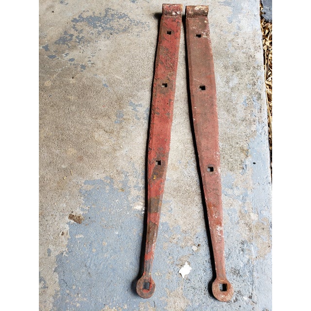 Antique Iron Barn Door Strap Hinges a Pair Chairish