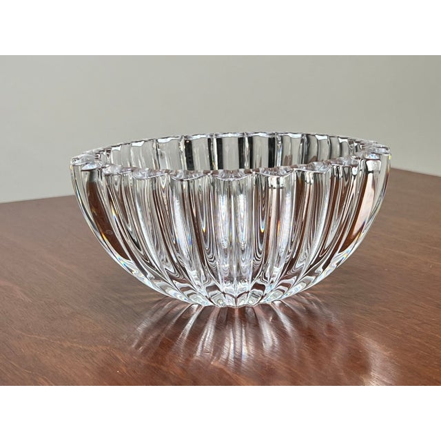 Early 21st Century Vintage Tiffany & Co Crystal Bowl in a Ribbed Petal Design For Sale - Image 5 of 9