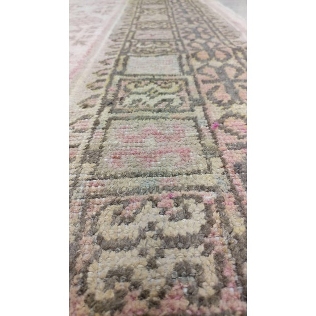 Mid 20th Century Antique Khotan Rug, Deco Handmade Oriental Rug, Brown and Pink Rug For Sale - Image 5 of 6