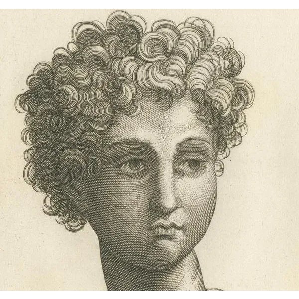 Pigné, Curly Gaze: The Expressive Study, 1740, Engraving For Sale - Image 4 of 6