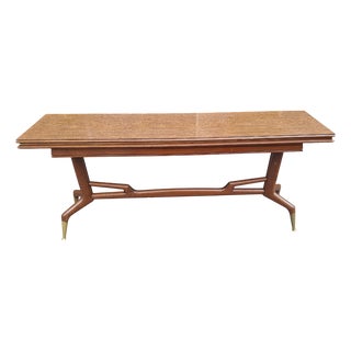 Wooden Console Table with Burl Wood Top and Formica Top, 1950s For Sale
