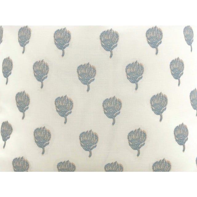 English Sister Parish Petite Skukusa Fabric Remnant in Blue/Cream - 1 Yard For Sale - Image 3 of 4
