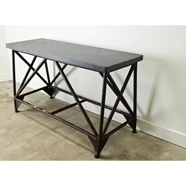 Dutch-Made 19th Century Belgian Bluestone & Iron Console Table For Sale - Image 10 of 12