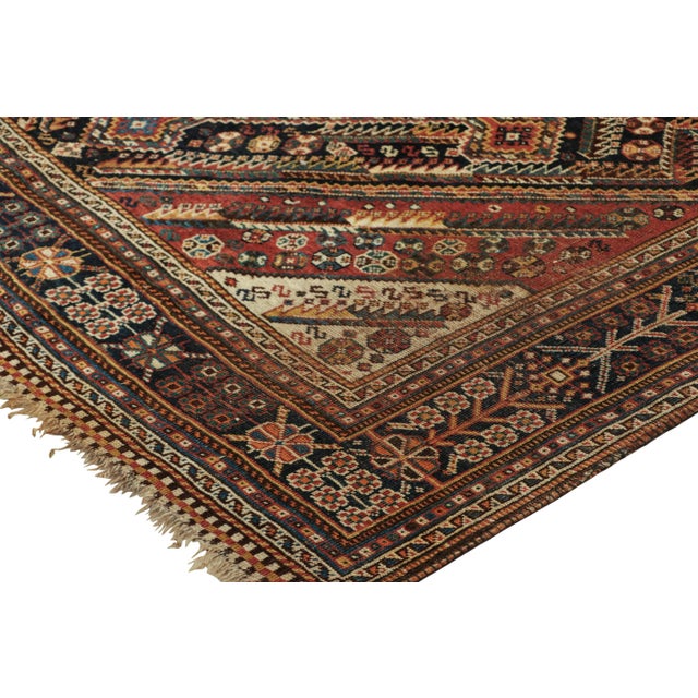 Antique Qashqai Rug in Red and Black With Medallions by Rug and Kilim For Sale In New York - Image 6 of 7