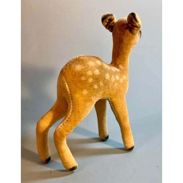 Mid 20th Century Steiff Wool Fawn Plush Toy Deer, Made in Germany For Sale - Image 6 of 9