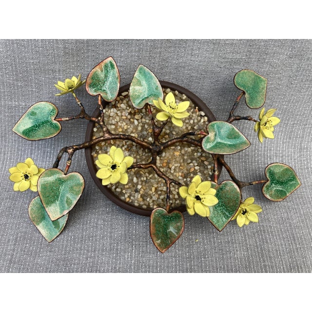 Vintage Enamel Potted Floral Arrangement For Sale - Image 4 of 12