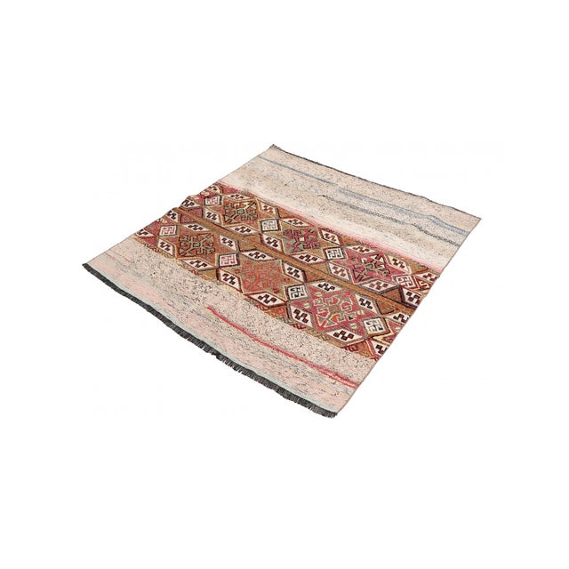 Handwoven vintage decorative kilim rug from Marash region of Turkey. Approximately 50-60 years old. In good condition....