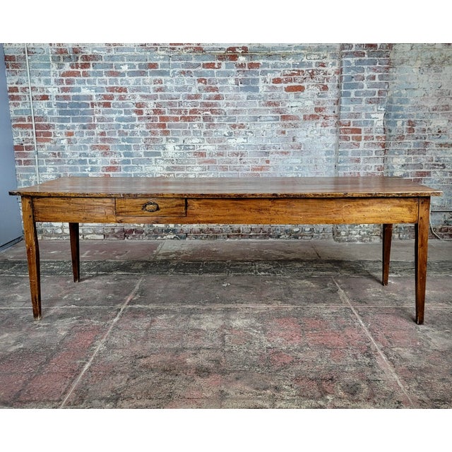 Wood 19th Century French Country Farm 98" Large Dining Table For Sale - Image 7 of 12