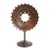Vintage Industrial Iron Sun Gear Mirror For Sale