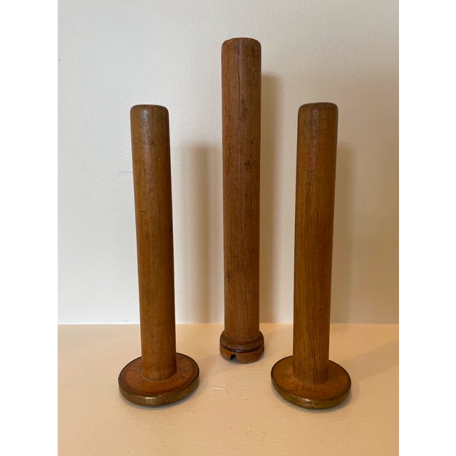 1920s Wooden Spool Candlesticks Set of 3 Chairish