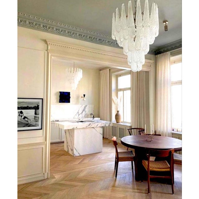 Italian Modern Murano Chandelier with 52 Glass Petals Drop, 1970s For Sale - Image 9 of 13