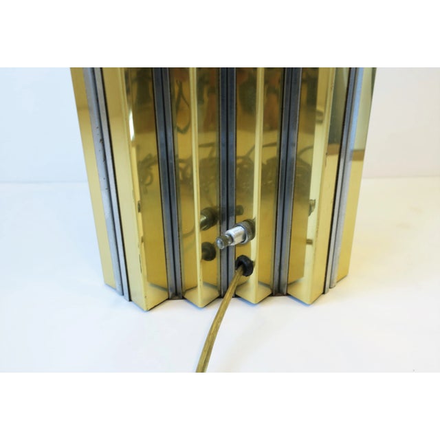 70s Modern Brass Chrome & Lucite Table Lamp, Circa 1970s, After Charles Hollis Jones For Sale - Image 12 of 13
