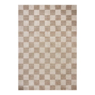 Chris Loves Julia x Loloi Calvin Pebble / Ivory 7'-10" x 7'-10" Round Area Rug For Sale