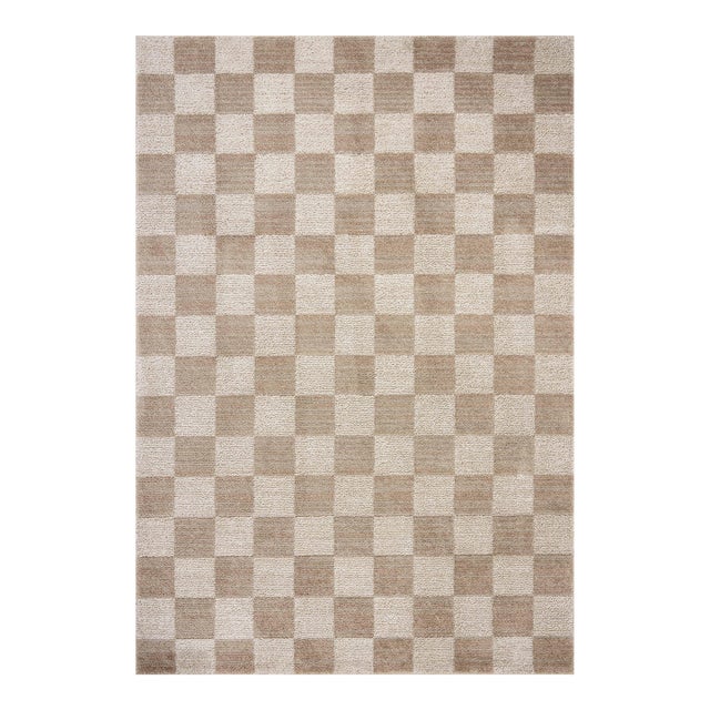 Chris Loves Julia x Loloi Calvin Pebble / Ivory 7'-10" x 7'-10" Round Area Rug For Sale