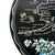 A mid century metal serving tray decorated with Alaskan tourist spots and the outline of Alaska with its towns and...