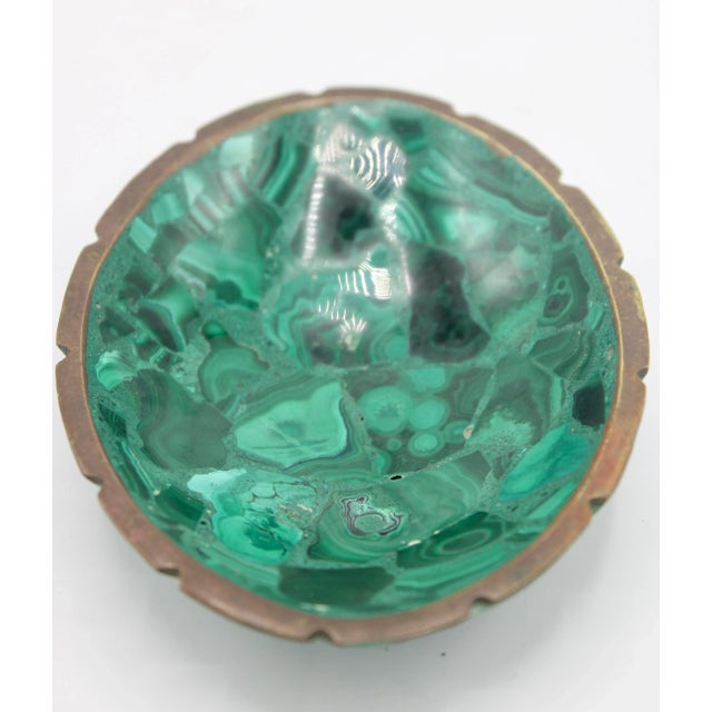 Gemstone Mid Century Modern Malachite Dish For Sale - Image 7 of 8