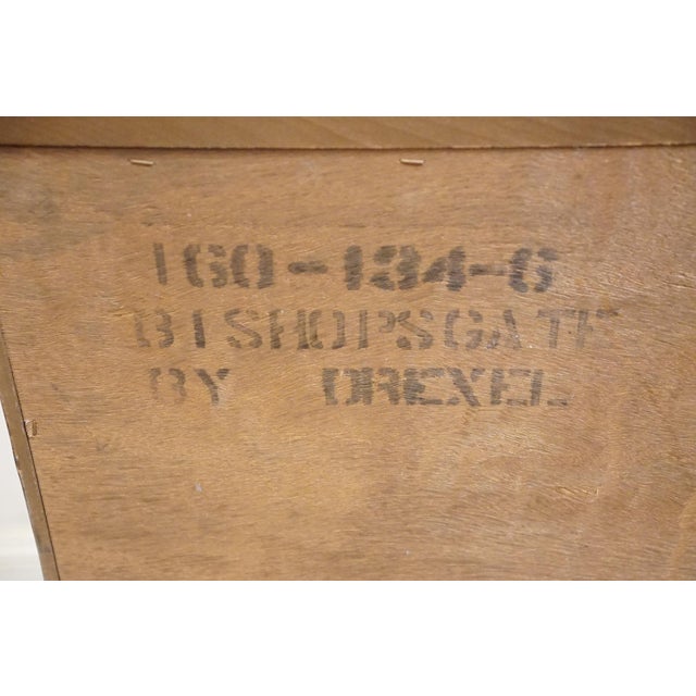 Drexel Furniture Bishopsgate Collection Solid Walnut English Tudor Style 65" Buffet 160-134-6 For Sale - Image 13 of 13