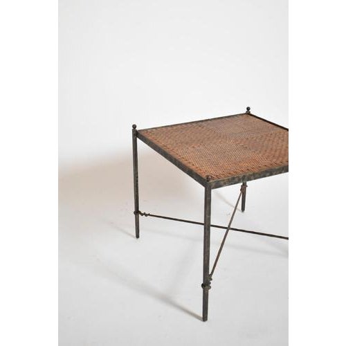 1970s Wrought Iron and Wicker Side Tables, 1970s, Set of 2 For Sale - Image 5 of 6