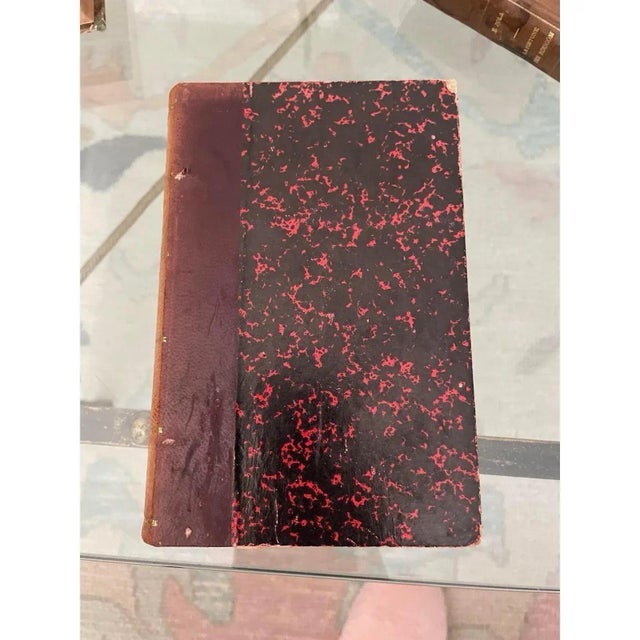 Antique French Leather Bound Books- Set of 4 For Sale In Chicago - Image 6 of 12