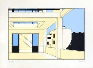 1980s Jean-Pierre Lyonnet, Paris, Rue Mallet-Stevens, Screenprint