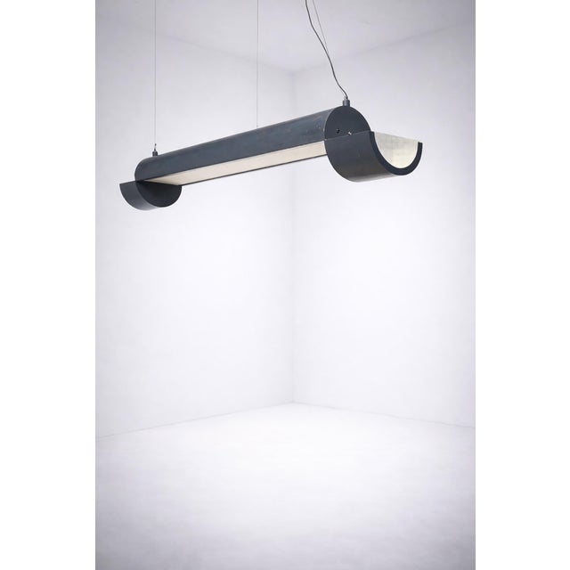 Industrial Large Vintage Industrial Italian Metal Pendant Lamp, 1970s For Sale - Image 3 of 14