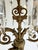 Metal Antique Brass Soldier Victorian 3 Arm Girandole Candlestick With Marble Base & Prisms For Sale - Image 7 of 17