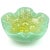 Mid-Century Modern Vintage Barovier Toso Murano Light Green Gold Flecks Italian Art Deco Glass Decorative Flower Shape Bowl For Sale - Image 3 of 5