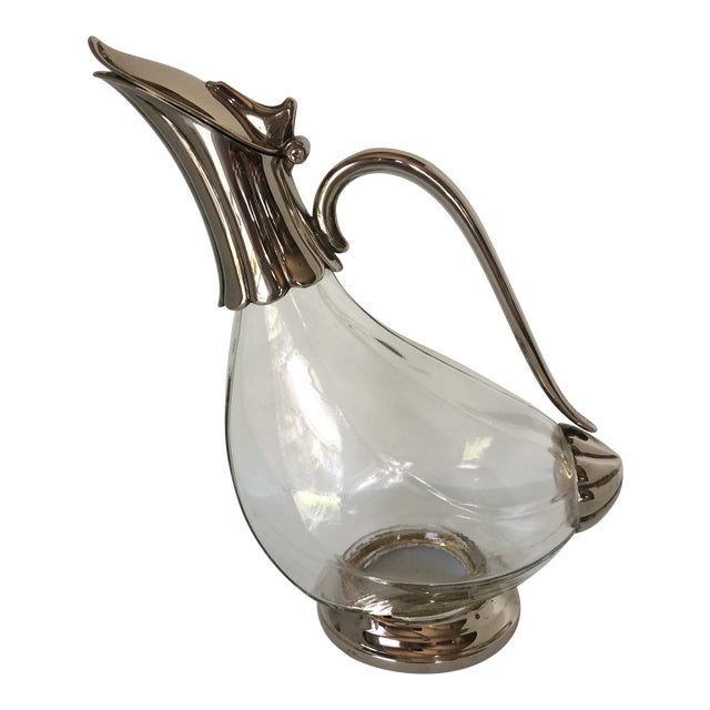 Silver Plated and Crystal Duck Decanter by Royal Crystal Rock Chairish