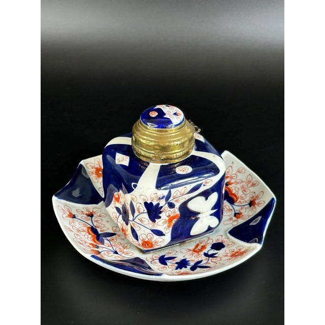 Japanese Imari Porcelain Inkwell, 1800s For Sale - Image 3 of 10