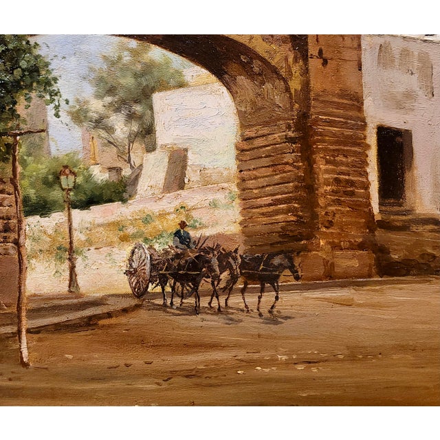 Wood Carlo Brancaccio -Napoli L’Arco Di Gragnano-19th Century Oil Painting For Sale - Image 7 of 12