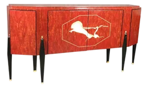 Italian-Made Ruhlmann Art Deco Replica Mahogany Sideboard Buffet
