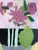 Christiane Corcelle "Bittersweet" Mixed Media on Board, Abstract Still Life With Orange Fish and Flowers, 2025 For Sale - Image 4 of 8