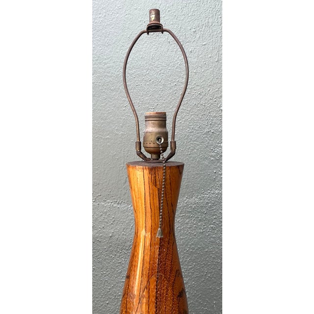 Wood Vintage Turned Wood Lamp For Sale - Image 7 of 12