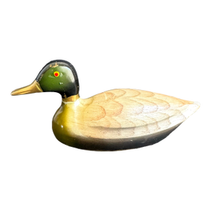 Vintage Hand Painted Brass Duck Statue