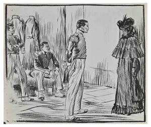 Pierre Georges Jeanniot, Meeting, Ink Drawing, Early 20th Century