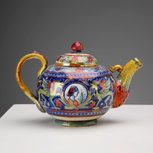 Lustred Majolica Teapot from Gualdo Tadino For Sale - Image 10 of 10