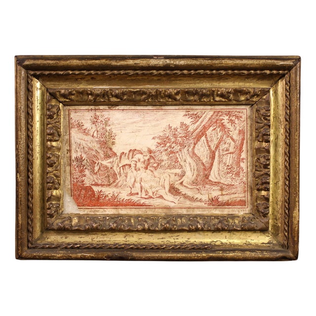 Sayter, Good Samaritan, 1749, Scagliola Panel on Slate For Sale