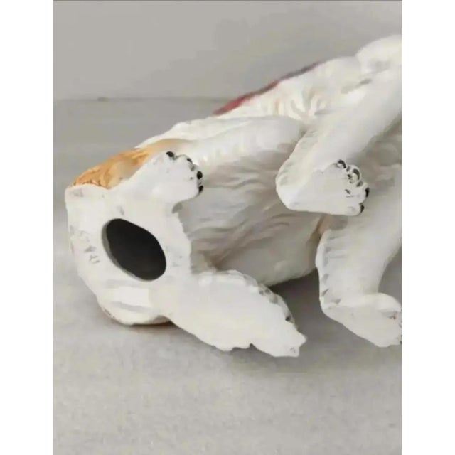 Life Size Glazed Porcelain Borzoi Dog Statue Made in Italy, Circa 1960 For Sale - Image 12 of 13