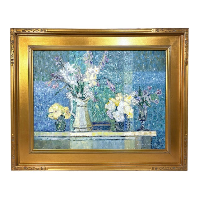 20th C. American Helen Kramer, Mid Century Impressionist Still Life Oil Painting For Sale