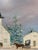 1980s Original Oil Painting Winter Village Church by Lea Topliff Framed For Sale - Image 4 of 12
