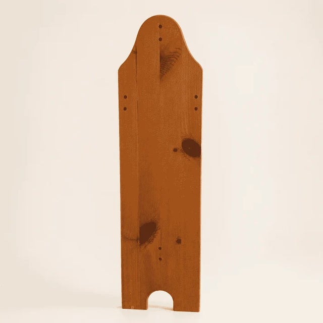 Wood Vintage Knotty Pine Quilt Rack, 3-Rail Blanket Stand For Sale - Image 7 of 8