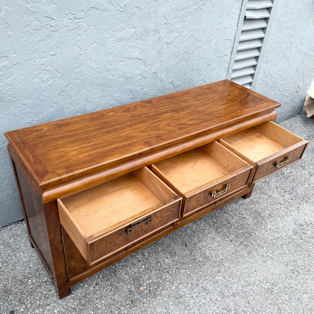 Century Furniture Vintage Chinoiserie Burlwood Credenza by Century Furniture For Sale - Image 4 of 11