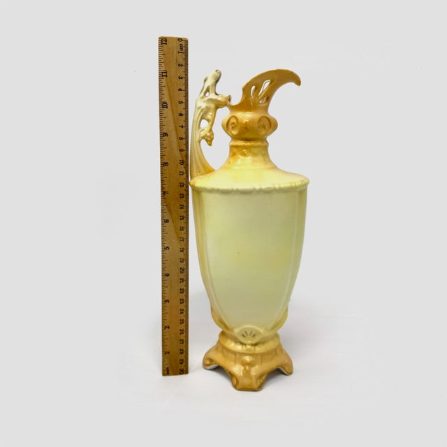 Art Nouveau Antique Robert Hanke Austria Porcelain Ewer - Hand-Painted Ducks For Sale - Image 3 of 9