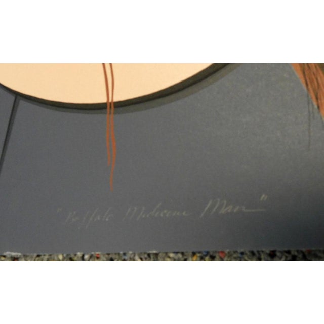 "Buffalo Medicine Man" by Kim Means Original Limited Edition Serigraph on Paper Hand signed & titled& numbered by the...