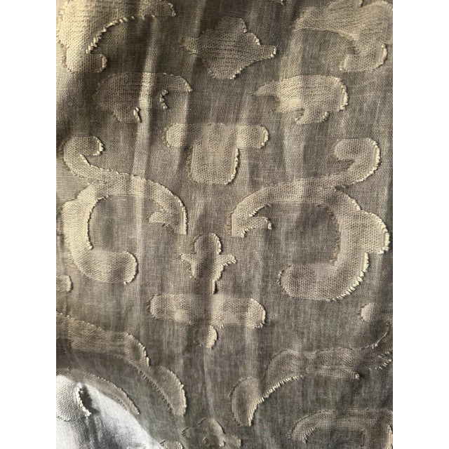 This pair of 83-inch by 12-foot sheer pinch pleat curtains were custom made from Stroheim's "Salamis" collection,...