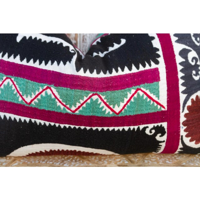 Early 21st Century Shiria Gul Suzani Lumbar Pillow For Sale - Image 5 of 10
