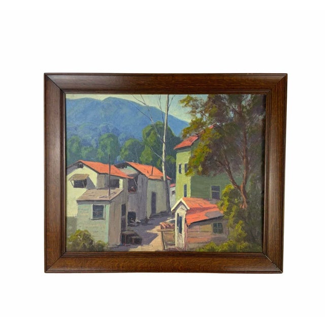 1930's Scenic Oil on Canvas - Framed Painting For Sale - Image 13 of 13