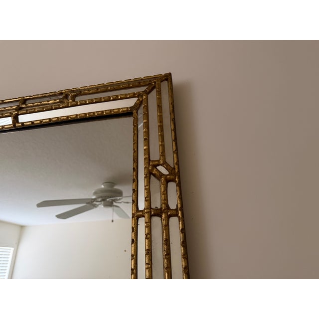 1960s 1960s Mid Century Modern Gold Tone Wall Mirro For Sale - Image 5 of 9