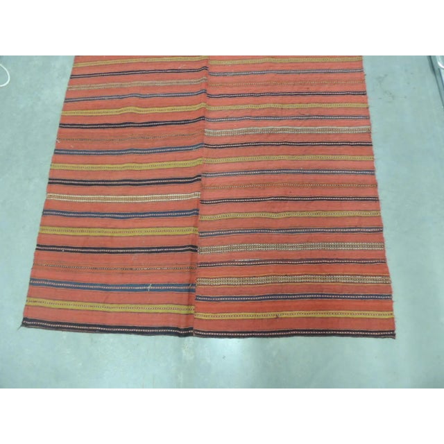 Vintage Turkish Colorful Stripes Woven Textile Panel For Sale - Image 4 of 5
